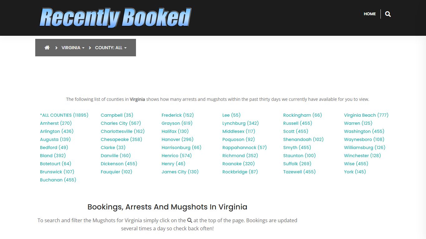 Bookings, Arrests and Mugshots in Charles City County, Virginia