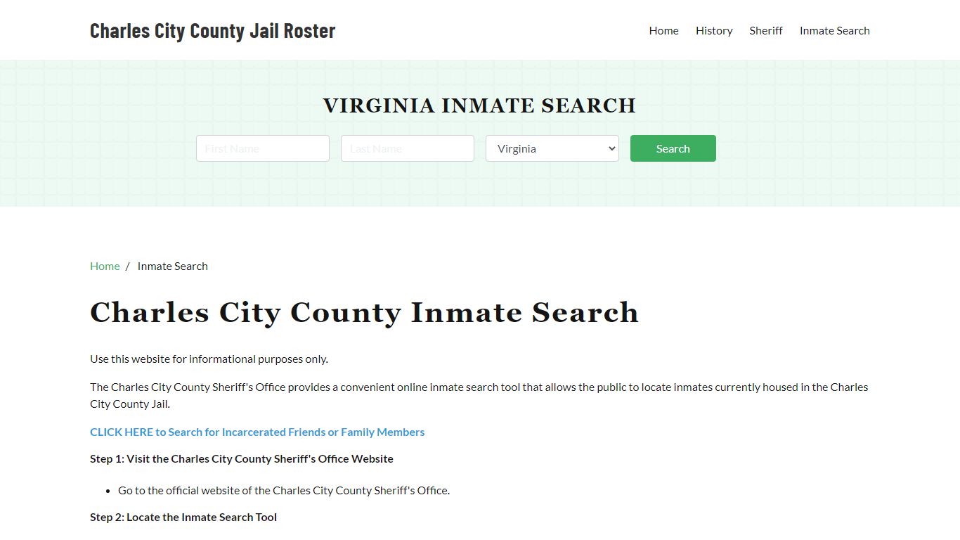 Charles City County, VA Detainee Lookup